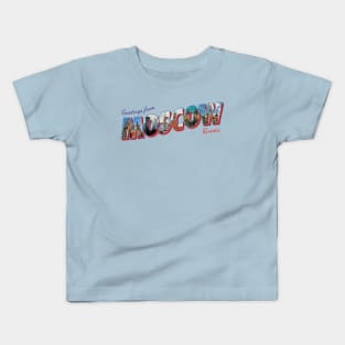 Greetings from Moscow in Russia Vintage style retro souvenir Kids T-Shirt